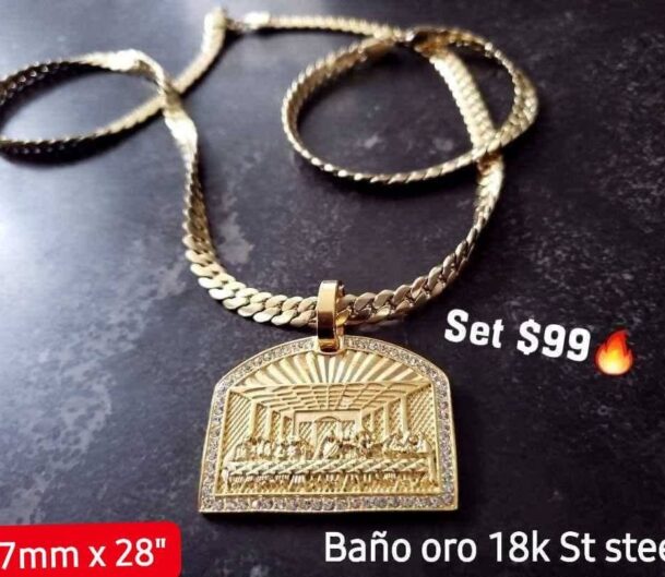 Set Jesus 7mm x 28
Cadena + Pulsera y placa